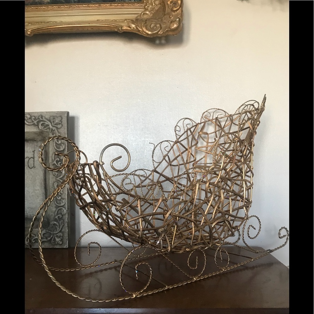 Rare Vintage Handcrafted Gold Sleigh Collector